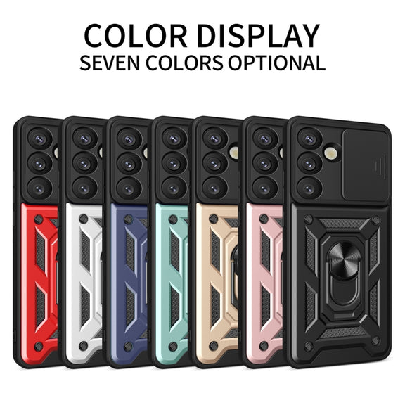 For Samsung Galaxy S25 5G Sliding Camera Cover Design TPU+PC Phone Case(Red)