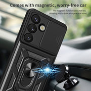 For Samsung Galaxy S25 5G Sliding Camera Cover Design TPU+PC Phone Case(Blue)