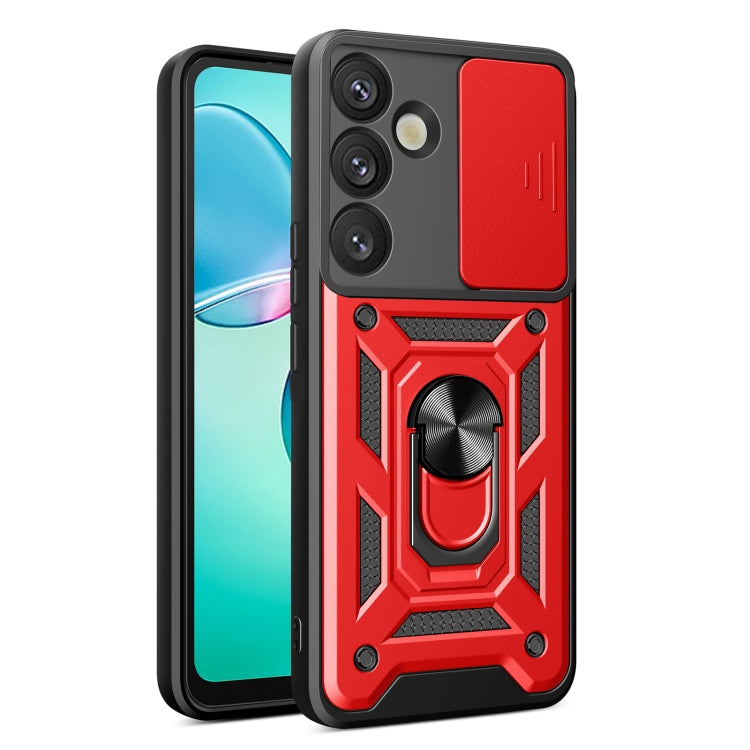For Samsung Galaxy S25+ 5G Sliding Camera Cover Design TPU+PC Phone Case(Red)
