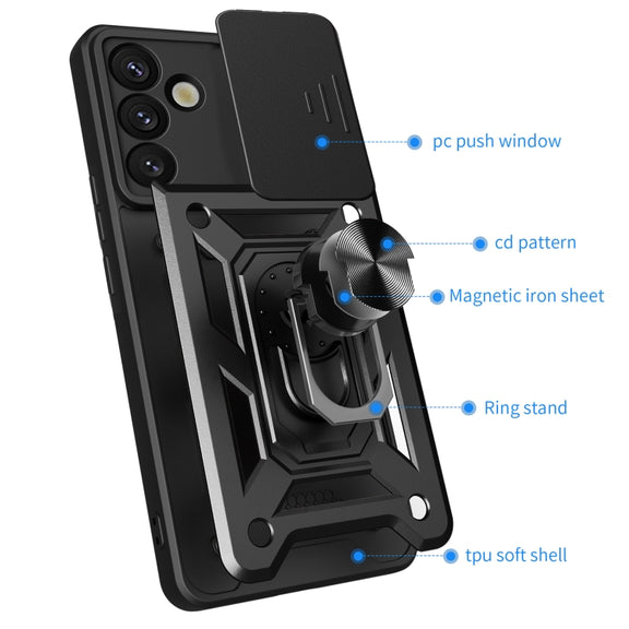 For Samsung Galaxy S25+ 5G Sliding Camera Cover Design TPU+PC Phone Case(Silver)