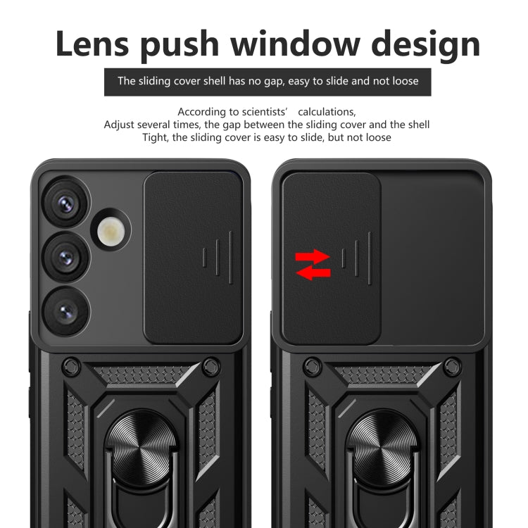 For Samsung Galaxy S25+ 5G Sliding Camera Cover Design TPU+PC Phone Case(Silver)