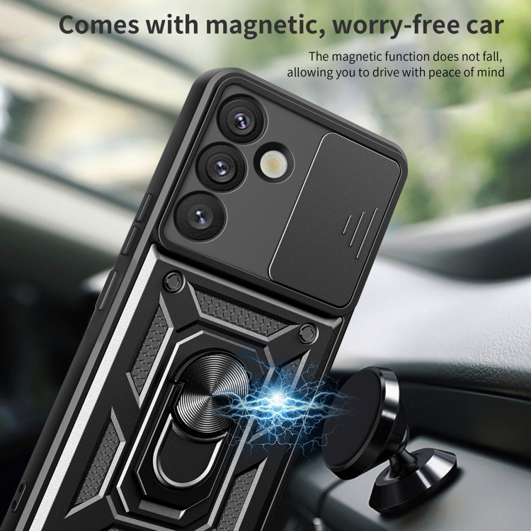 For Samsung Galaxy S25+ 5G Sliding Camera Cover Design TPU+PC Phone Case(Silver)