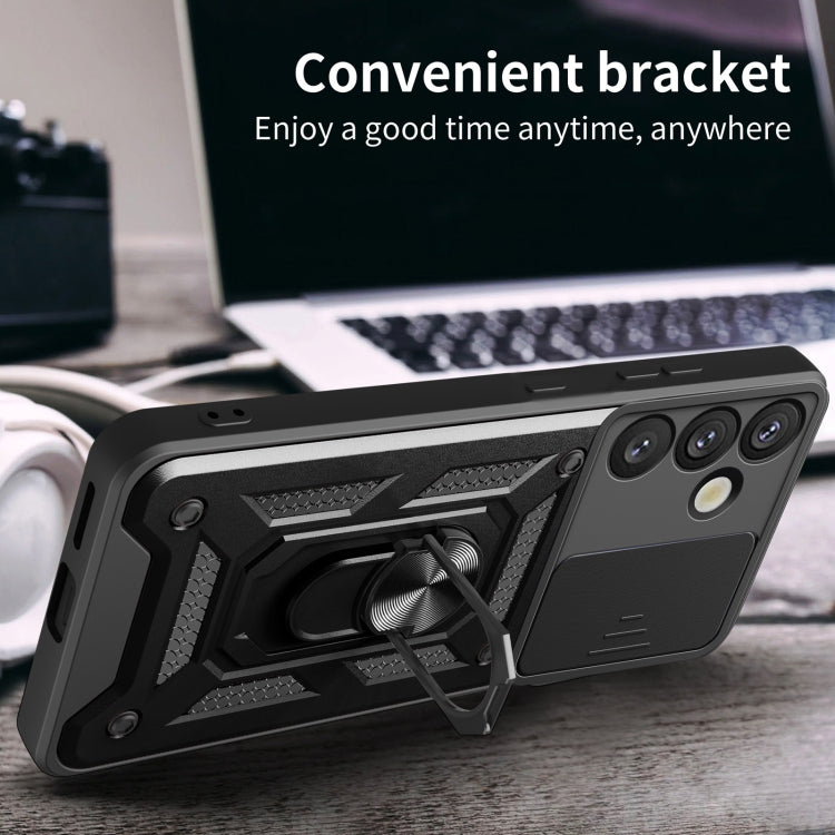 For Samsung Galaxy S25+ 5G Sliding Camera Cover Design TPU+PC Phone Case(Silver)