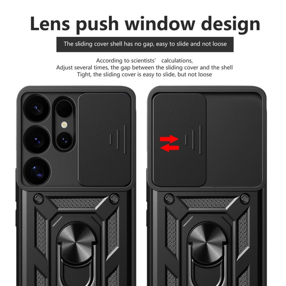 For Samsung Galaxy S25 Ultra 5G Sliding Camera Cover Design TPU+PC Phone Case(Black)