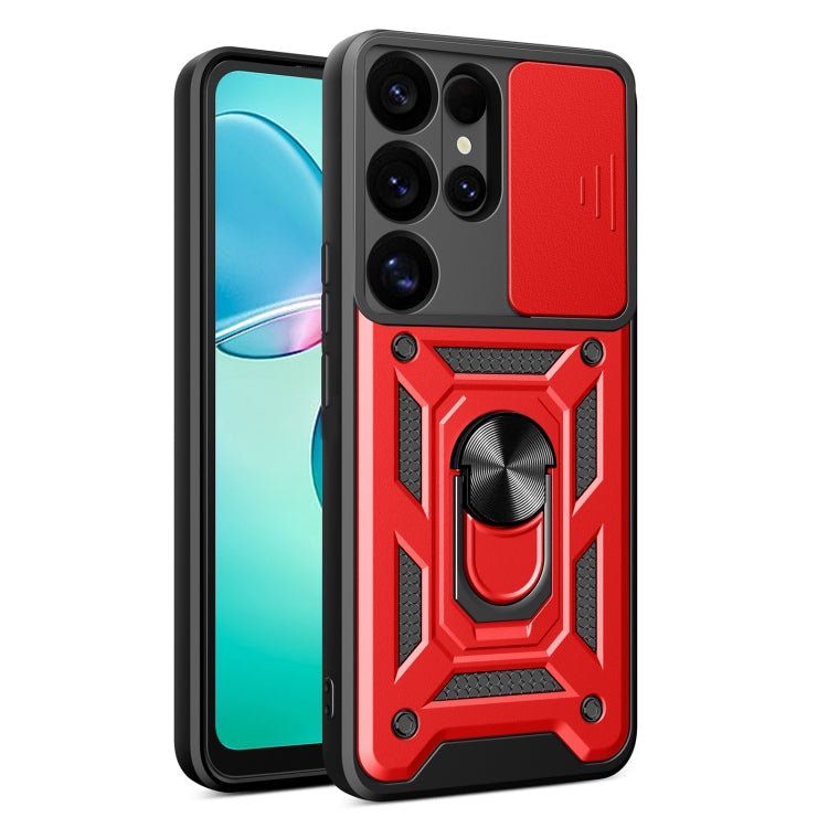 For Samsung Galaxy S25 Ultra 5G Sliding Camera Cover Design TPU+PC Phone Case(Red)