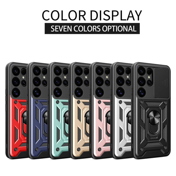 For Samsung Galaxy S25 Ultra 5G Sliding Camera Cover Design TPU+PC Phone Case(Red)