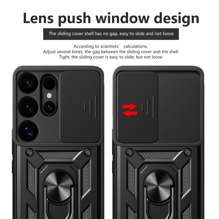 For Samsung Galaxy S25 Ultra 5G Sliding Camera Cover Design TPU+PC Phone Case(Red)