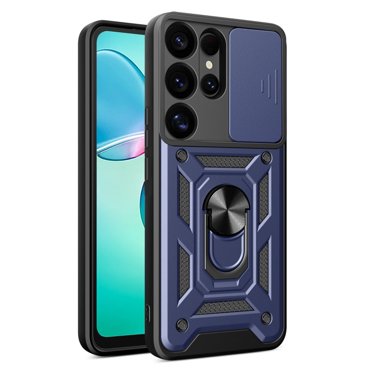 For Samsung Galaxy S25 Ultra 5G Sliding Camera Cover Design TPU+PC Phone Case(Blue)