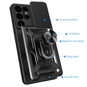 For Samsung Galaxy S25 Ultra 5G Sliding Camera Cover Design TPU+PC Phone Case(Blue)