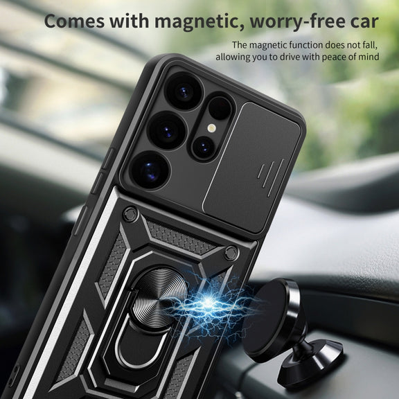 For Samsung Galaxy S25 Ultra 5G Sliding Camera Cover Design TPU+PC Phone Case(Blue)