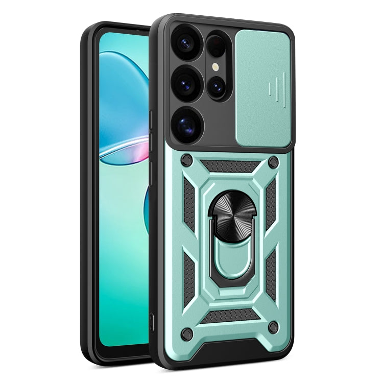For Samsung Galaxy S25 Ultra 5G Sliding Camera Cover Design TPU+PC Phone Case(Green)