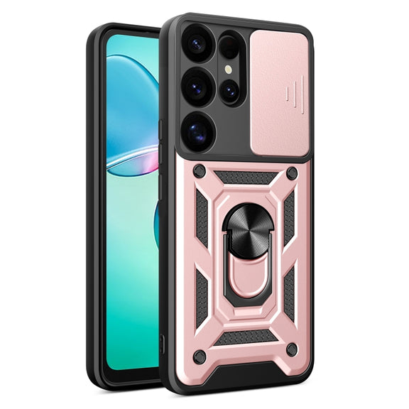 For Samsung Galaxy S25 Ultra 5G Sliding Camera Cover Design TPU+PC Phone Case(Rose Gold)