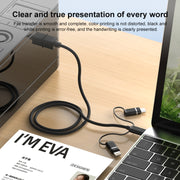 3 in 1 8 Pin, Type-C, Micro USB to USB-B MIDI Instruments Printer Cable, Length: 1m, Length:1m(Silver)