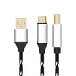 2 in 1 Type-C and USB-A to USB-B MIDI Instruments Printer Cable, Length: 1m, Length:1m(Black Gold) - Multifunctional Cable by PMC Jewellery | Online Shopping South Africa | PMC Jewellery | Buy Now Pay Later Mobicred