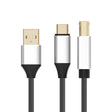 2 in 1 Type-C and USB-A to USB-B MIDI Instruments Printer Cable, Length: 1m, Length:1m(Black) - Multifunctional Cable by PMC Jewellery | Online Shopping South Africa | PMC Jewellery | Buy Now Pay Later Mobicred