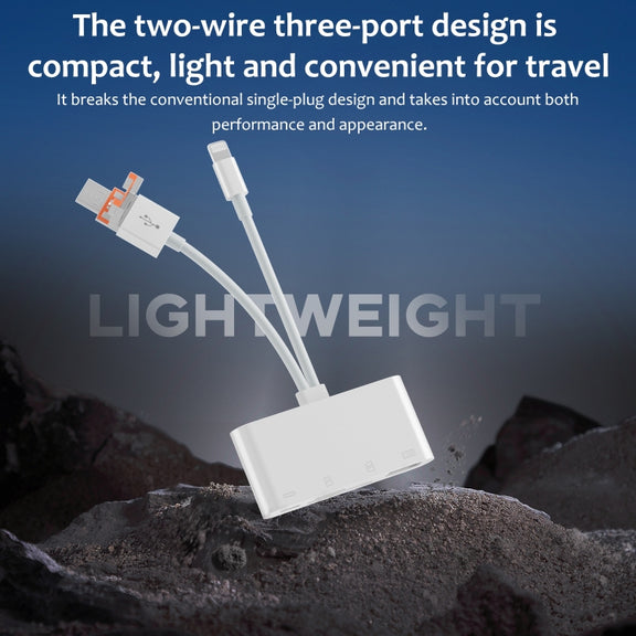 NK-108TL Pro USB-C / Type-C, 8 Pin, USB to USB-C / Type-C, USB, TF, SD Card Multi-function Card Reader Adapter(White)