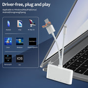 NK-108TL Pro USB-C / Type-C, 8 Pin, USB to USB-C / Type-C, USB, TF, SD Card Multi-function Card Reader Adapter(White)