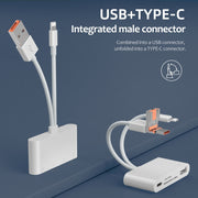 NK-108TL Pro USB-C / Type-C, 8 Pin, USB to USB-C / Type-C, USB, TF, SD Card Multi-function Card Reader Adapter(White)