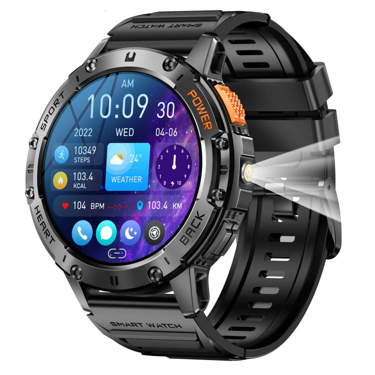 K65 1.43 inch Bluetooth Call Smart Watch, Support Heart Rate / Blood Oxygen(Black)