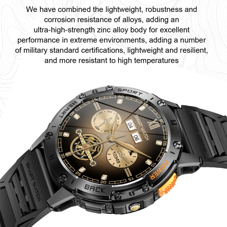 K65 1.43 inch Bluetooth Call Smart Watch, Support Heart Rate / Blood Oxygen(Black)