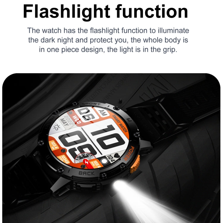 K65 1.43 inch Bluetooth Call Smart Watch, Support Heart Rate / Blood Oxygen(Black)