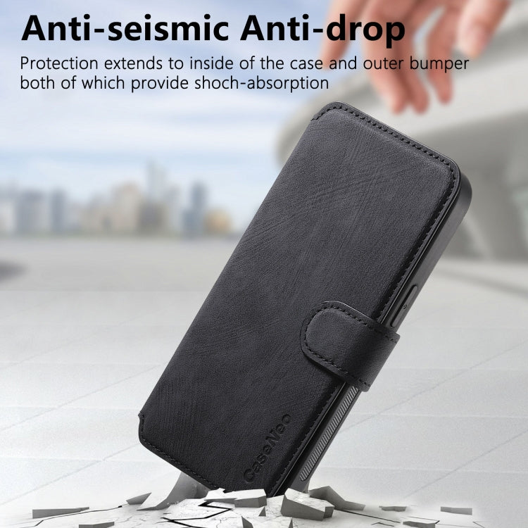 For iPhone 16 Pro Max CaseNeo MagSafe RFID Anti-theft Retro Leather Phone Case(Black)