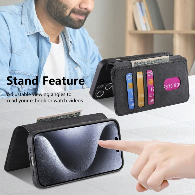 For iPhone 16 Pro Max CaseNeo MagSafe RFID Anti-theft Retro Leather Phone Case(Black)