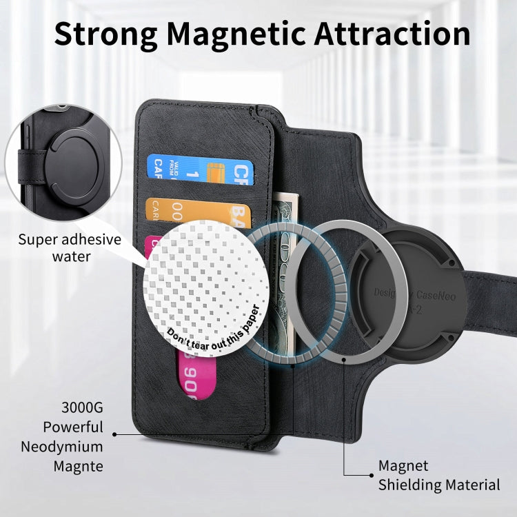 For iPhone 16 Pro Max CaseNeo MagSafe RFID Anti-theft Retro Leather Phone Case(Black)