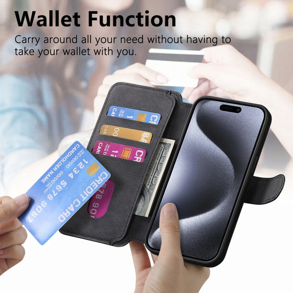 For iPhone 16 Pro Max CaseNeo MagSafe RFID Anti-theft Retro Leather Phone Case(Black)