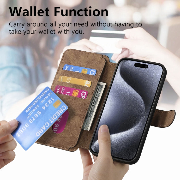 For iPhone 16 Pro Max CaseNeo MagSafe RFID Anti-theft Retro Leather Phone Case(Brown)