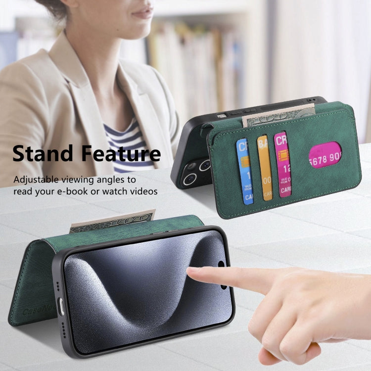 For iPhone 16 Pro Max CaseNeo MagSafe RFID Anti-theft Retro Leather Phone Case(Green)
