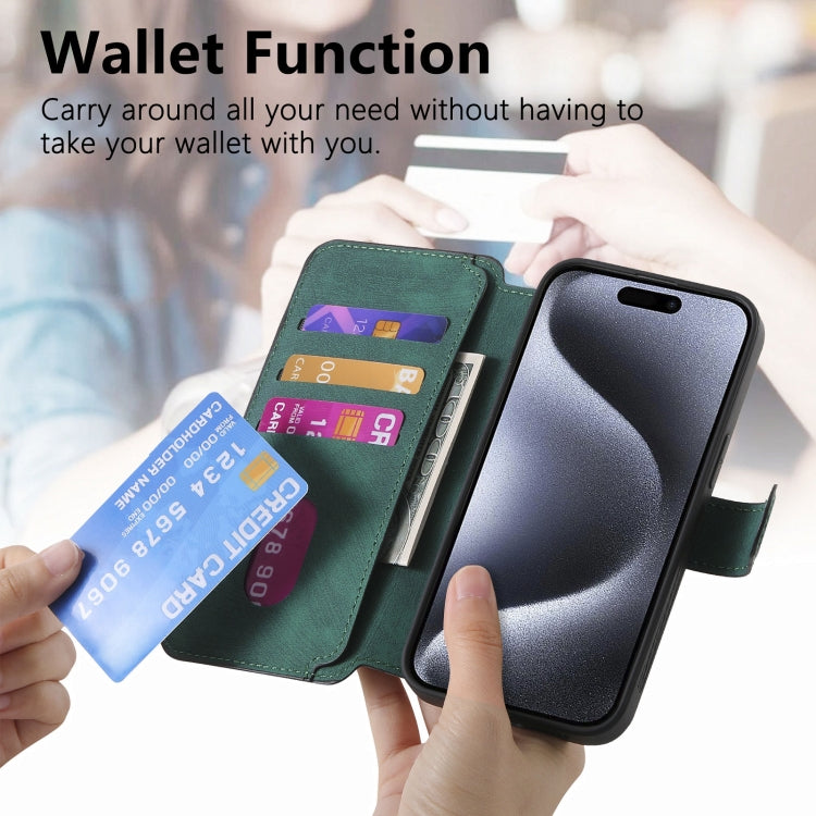 For iPhone 16 Pro Max CaseNeo MagSafe RFID Anti-theft Retro Leather Phone Case(Green)
