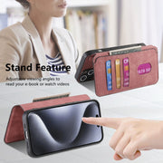 For iPhone 16 Pro Max CaseNeo MagSafe RFID Anti-theft Retro Leather Phone Case(Pink)