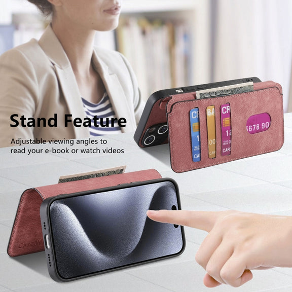 For iPhone 16 Pro Max CaseNeo MagSafe RFID Anti-theft Retro Leather Phone Case(Pink)