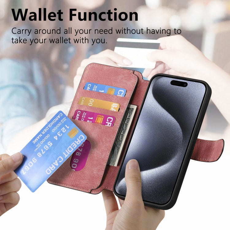 For iPhone 16 Pro Max CaseNeo MagSafe RFID Anti-theft Retro Leather Phone Case(Pink)