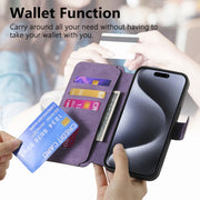For iPhone 16 Pro Max CaseNeo MagSafe RFID Anti-theft Retro Leather Phone Case(Purple)