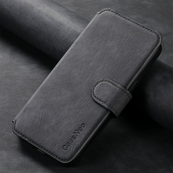 For iPhone 16 Pro CaseNeo MagSafe RFID Anti-theft Retro Leather Phone Case(Black)