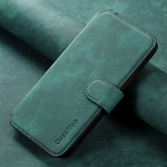 For iPhone 16 Pro CaseNeo MagSafe RFID Anti-theft Retro Leather Phone Case(Green)