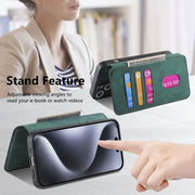 For iPhone 16 Pro CaseNeo MagSafe RFID Anti-theft Retro Leather Phone Case(Green)