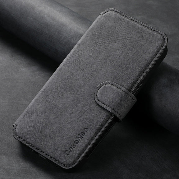 For iPhone 16 Plus CaseNeo MagSafe RFID Anti-theft Retro Leather Phone Case(Black)