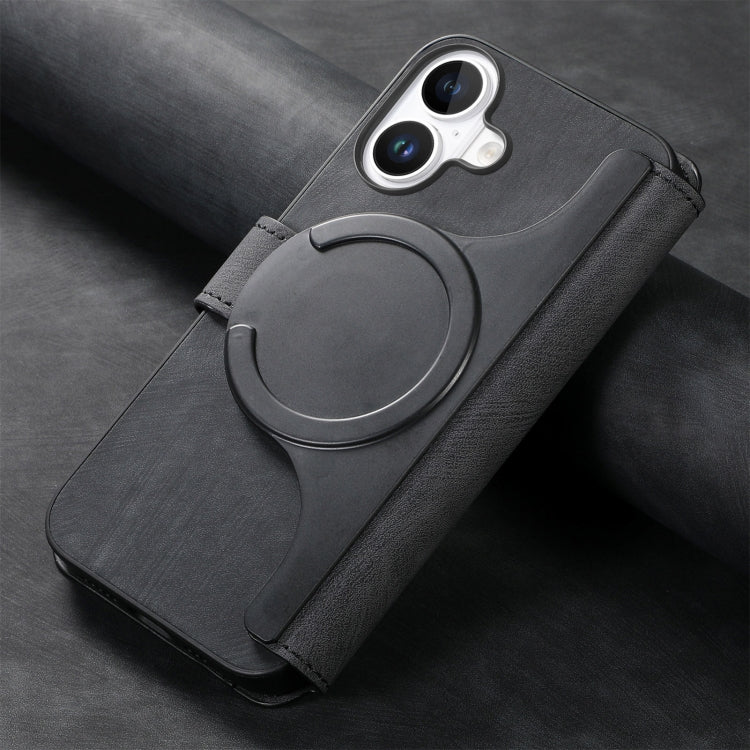 For iPhone 16 Plus CaseNeo MagSafe RFID Anti-theft Retro Leather Phone Case(Black)