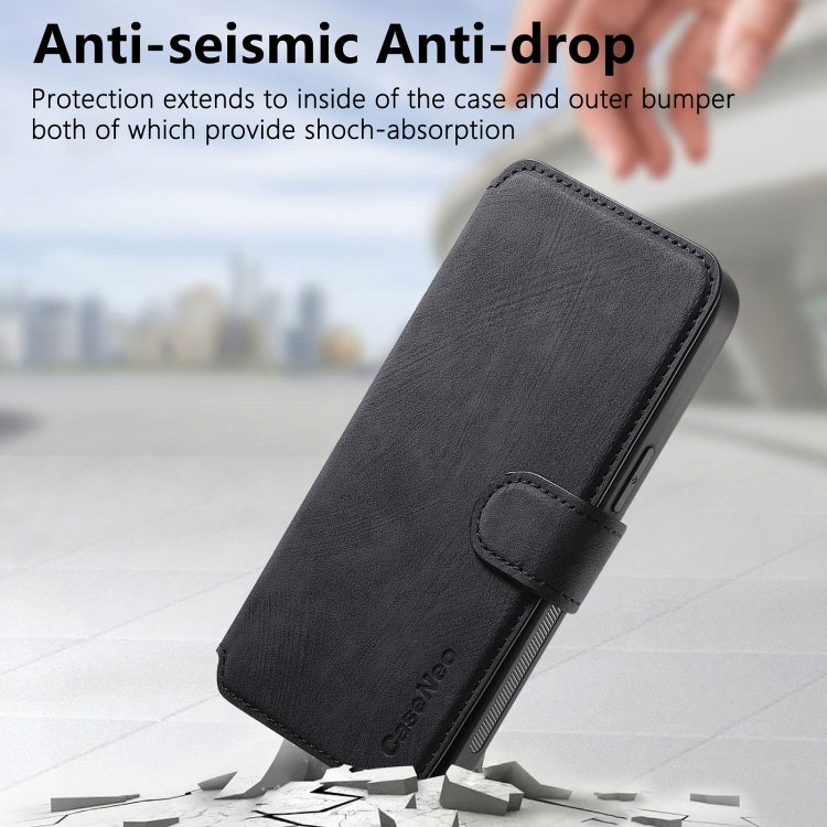 For iPhone 16 Plus CaseNeo MagSafe RFID Anti-theft Retro Leather Phone Case(Black)