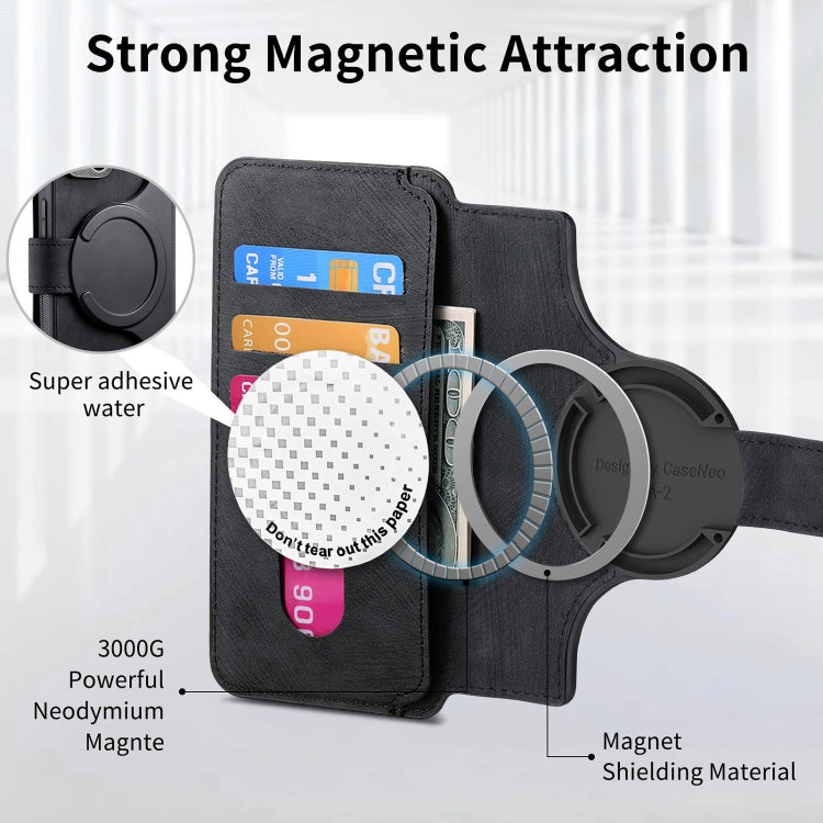 For iPhone 16 Plus CaseNeo MagSafe RFID Anti-theft Retro Leather Phone Case(Black)
