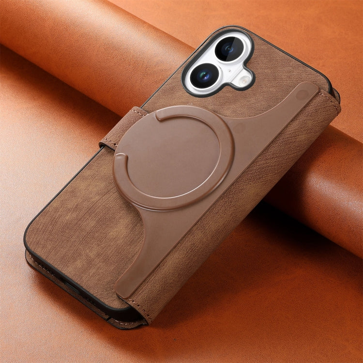 For iPhone 16 Plus CaseNeo MagSafe RFID Anti-theft Retro Leather Phone Case(Brown)