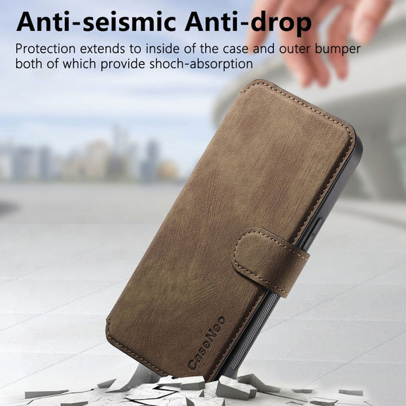For iPhone 16 Plus CaseNeo MagSafe RFID Anti-theft Retro Leather Phone Case(Brown)
