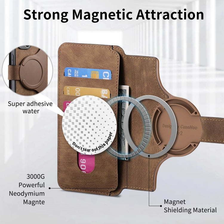 For iPhone 16 Plus CaseNeo MagSafe RFID Anti-theft Retro Leather Phone Case(Brown)