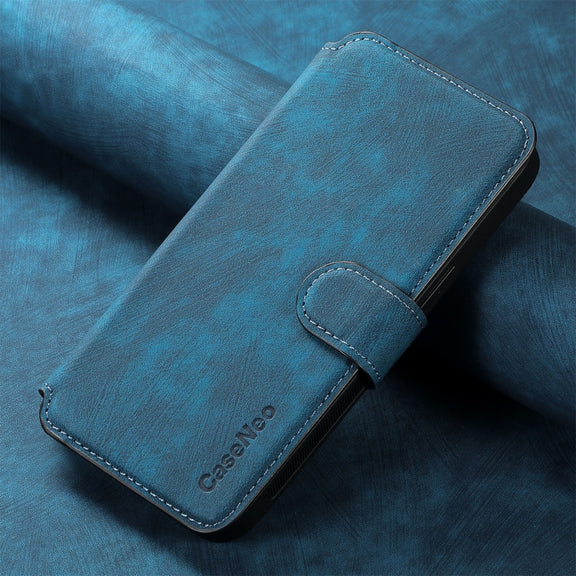 For iPhone 16 Plus CaseNeo MagSafe RFID Anti-theft Retro Leather Phone Case(Blue)