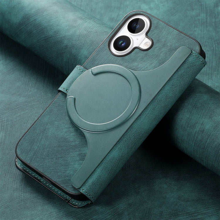 For iPhone 16 Plus CaseNeo MagSafe RFID Anti-theft Retro Leather Phone Case(Green)