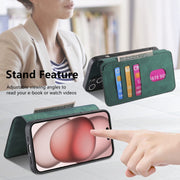 For iPhone 16 Plus CaseNeo MagSafe RFID Anti-theft Retro Leather Phone Case(Green)