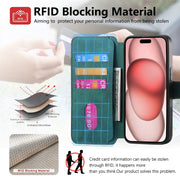 For iPhone 16 Plus CaseNeo MagSafe RFID Anti-theft Retro Leather Phone Case(Green)